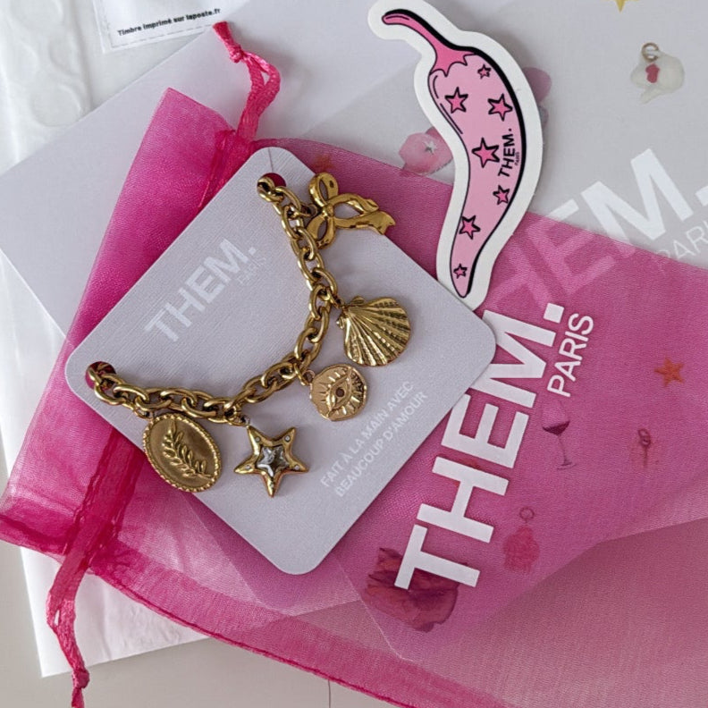 BRACELET PERSONNALISABLE 7 CHARMS