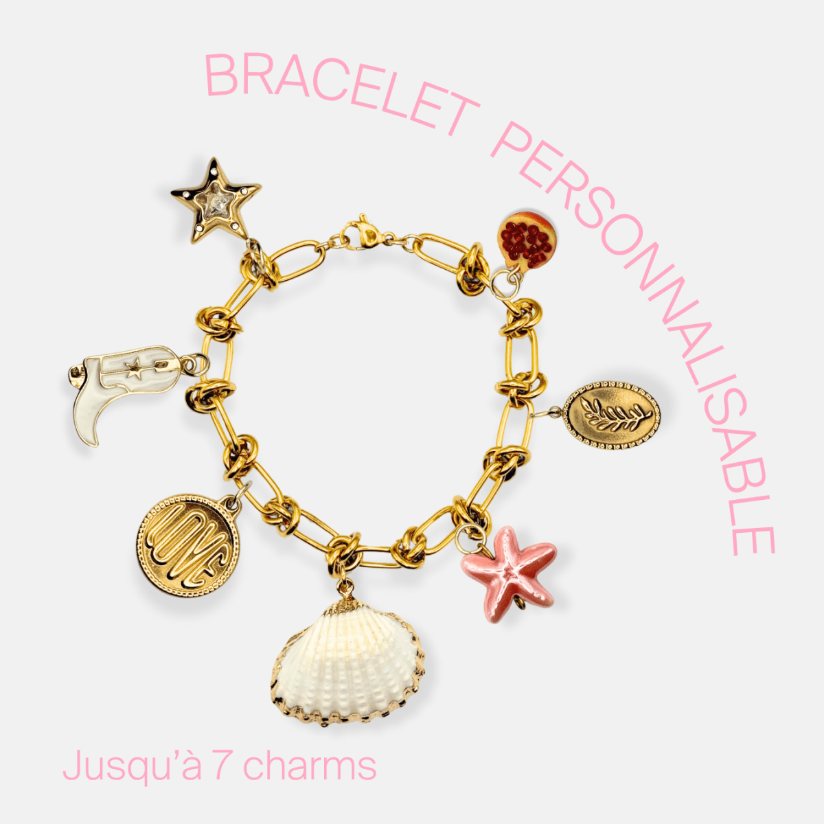 BRACELET PERSONNALISABLE 7 CHARMS - THEM Paris