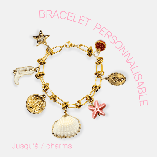 BRACELET PERSONNALISABLE 7 CHARMS - THEM Paris